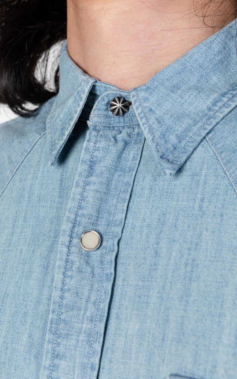 RRL Buffalo Western Shirt Chambray Davey Wash - Image 7