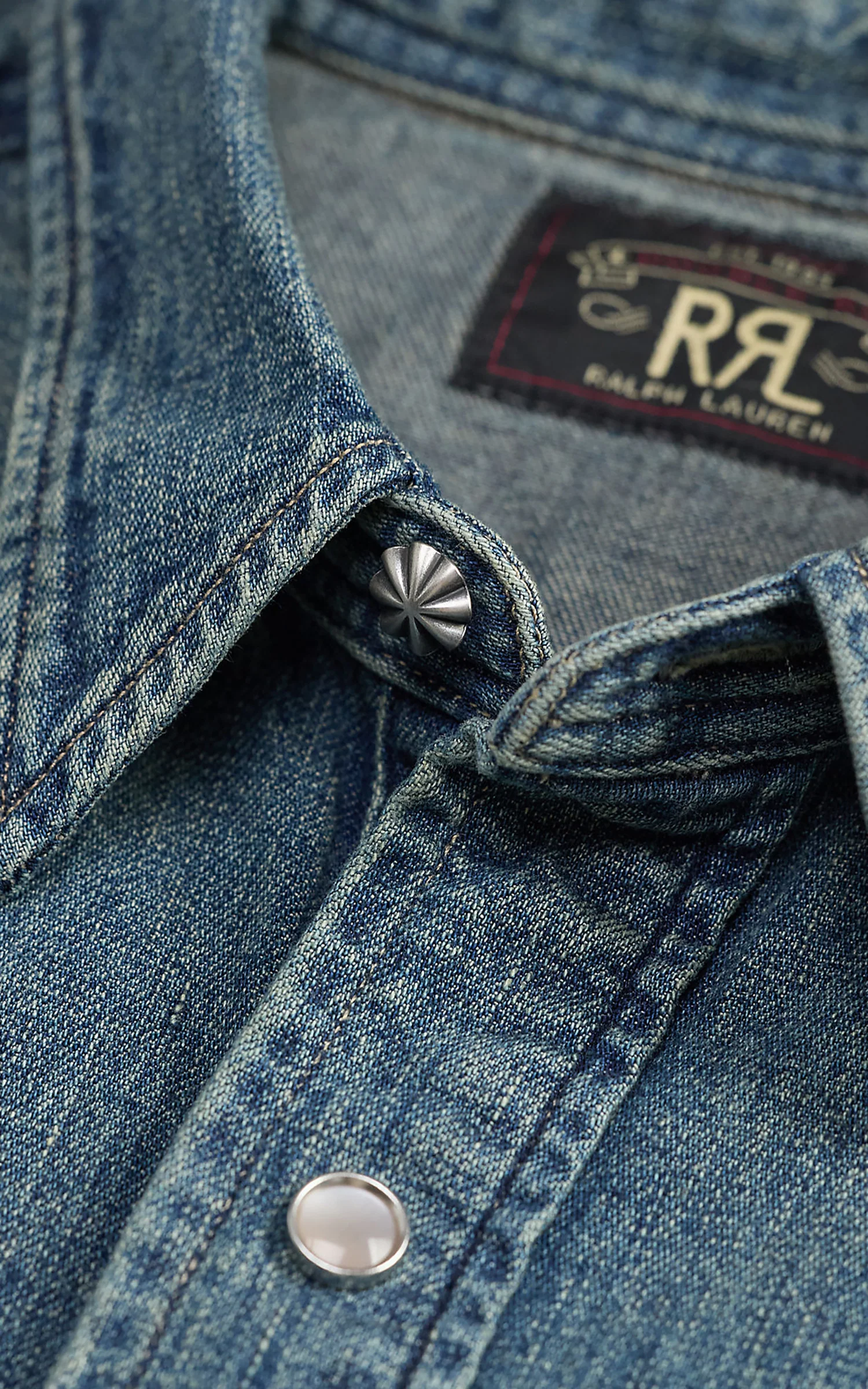 RRL Buffalo Western Shirt Denim Dark Wash - Image 13