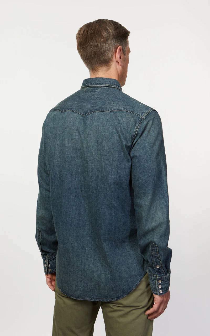 RRL Buffalo Western Shirt Denim Dark Wash - Image 7
