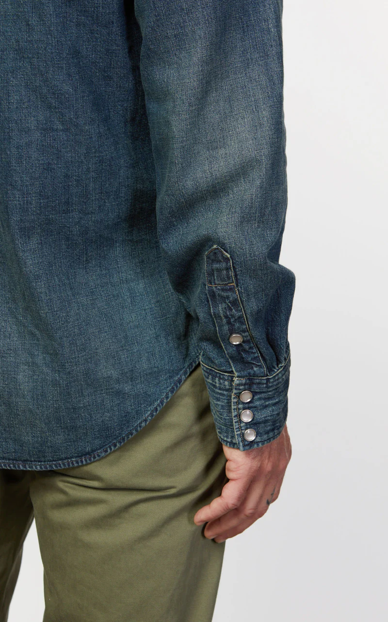 RRL Buffalo Western Shirt Denim Dark Wash - Image 8