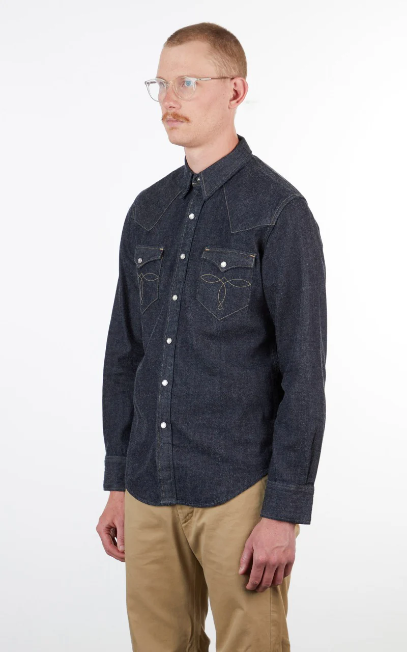 RRL Buffalo Western Shirt Denim Indigo Rinse - Image 4