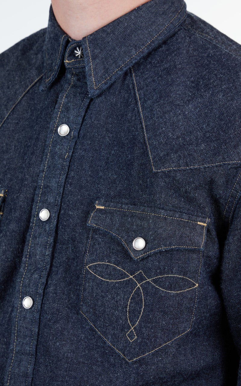 RRL Buffalo Western Shirt Denim Indigo Rinse - Image 7