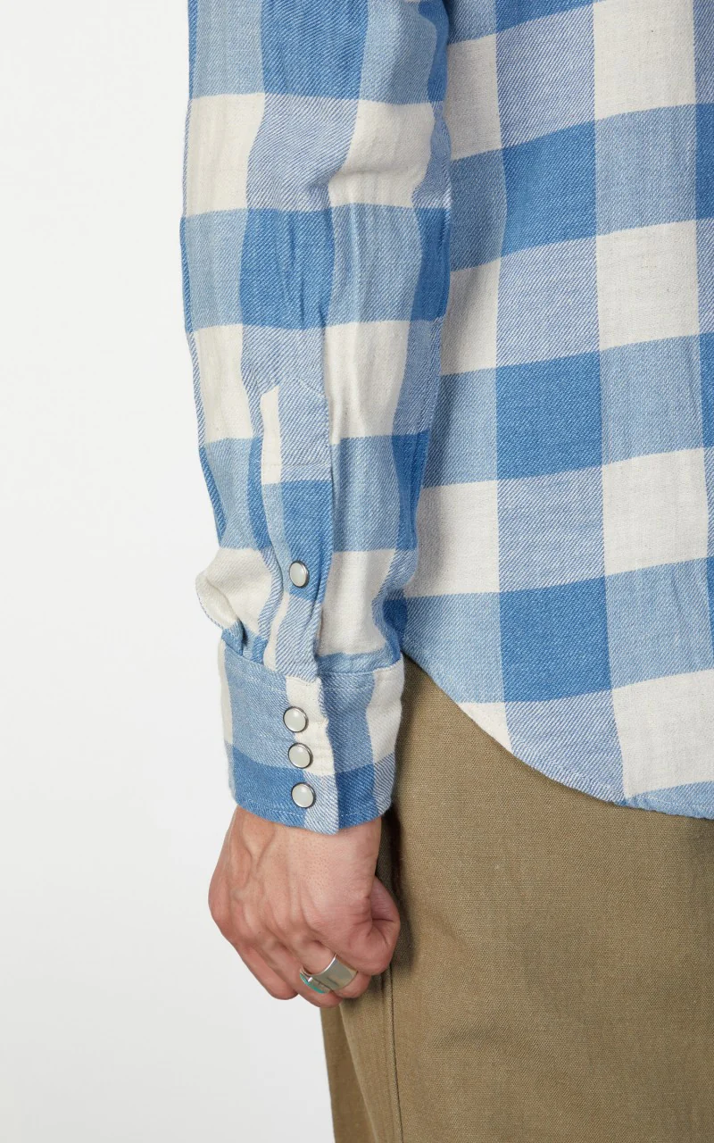 RRL Buffalo Western Shirt Indigo/Cream - Image 6
