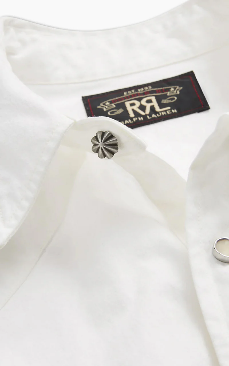 RRL Buffalo Western Shirt Poplin White - Image 4