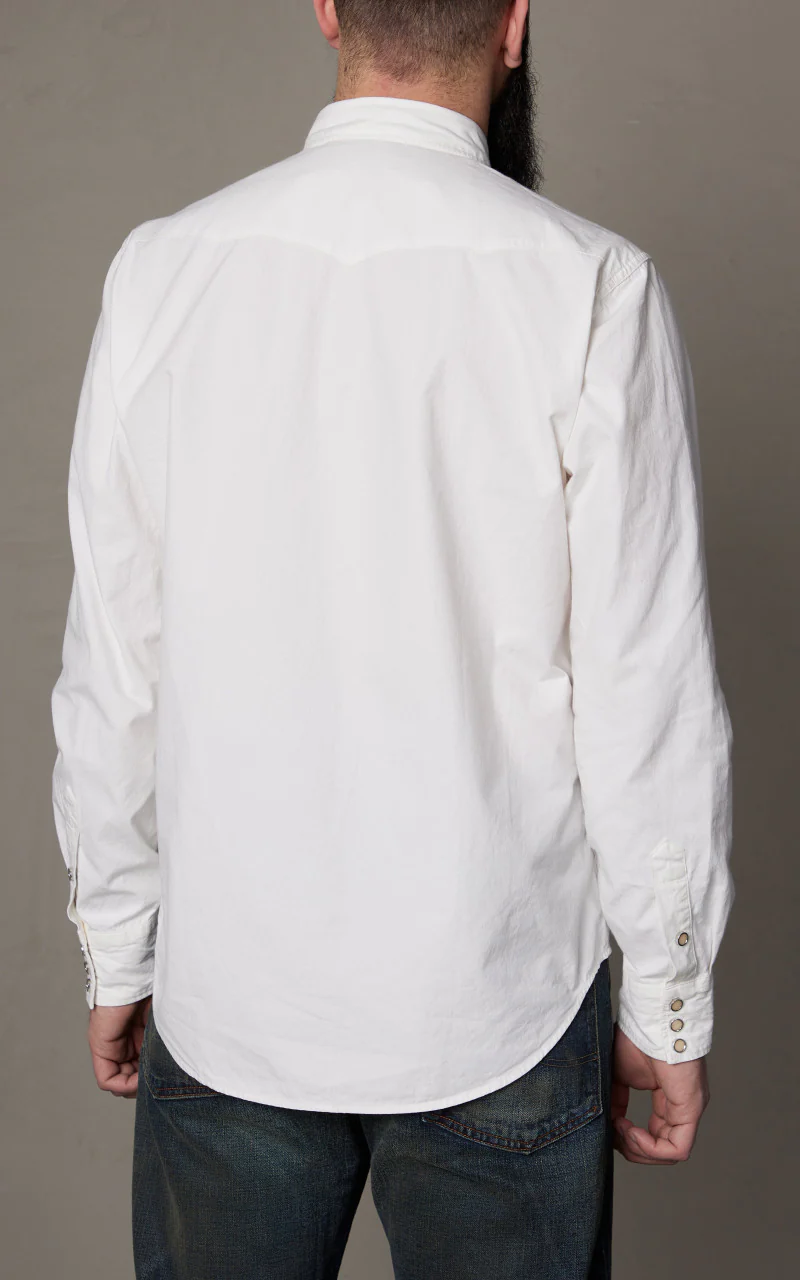 RRL Buffalo Western Shirt Poplin White - Image 5