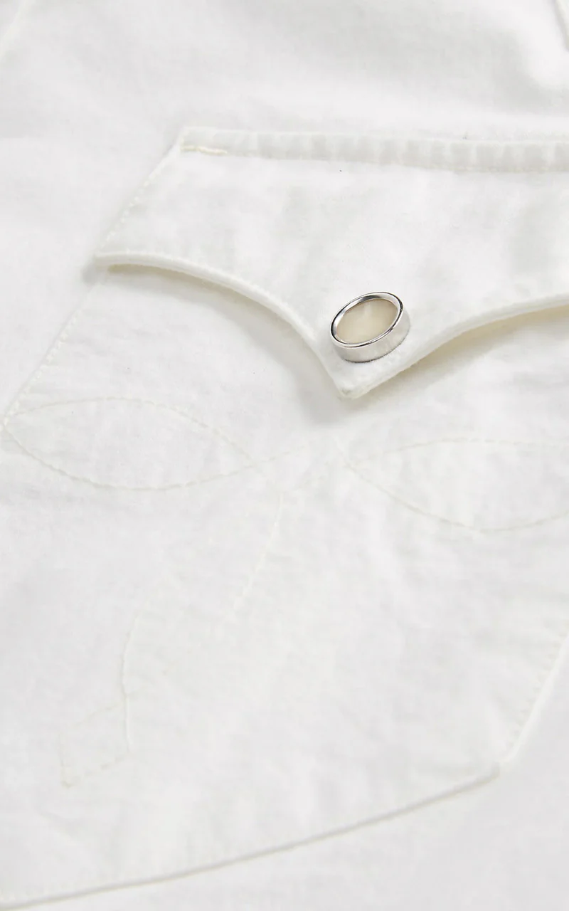 RRL Buffalo Western Shirt Poplin White - Image 6