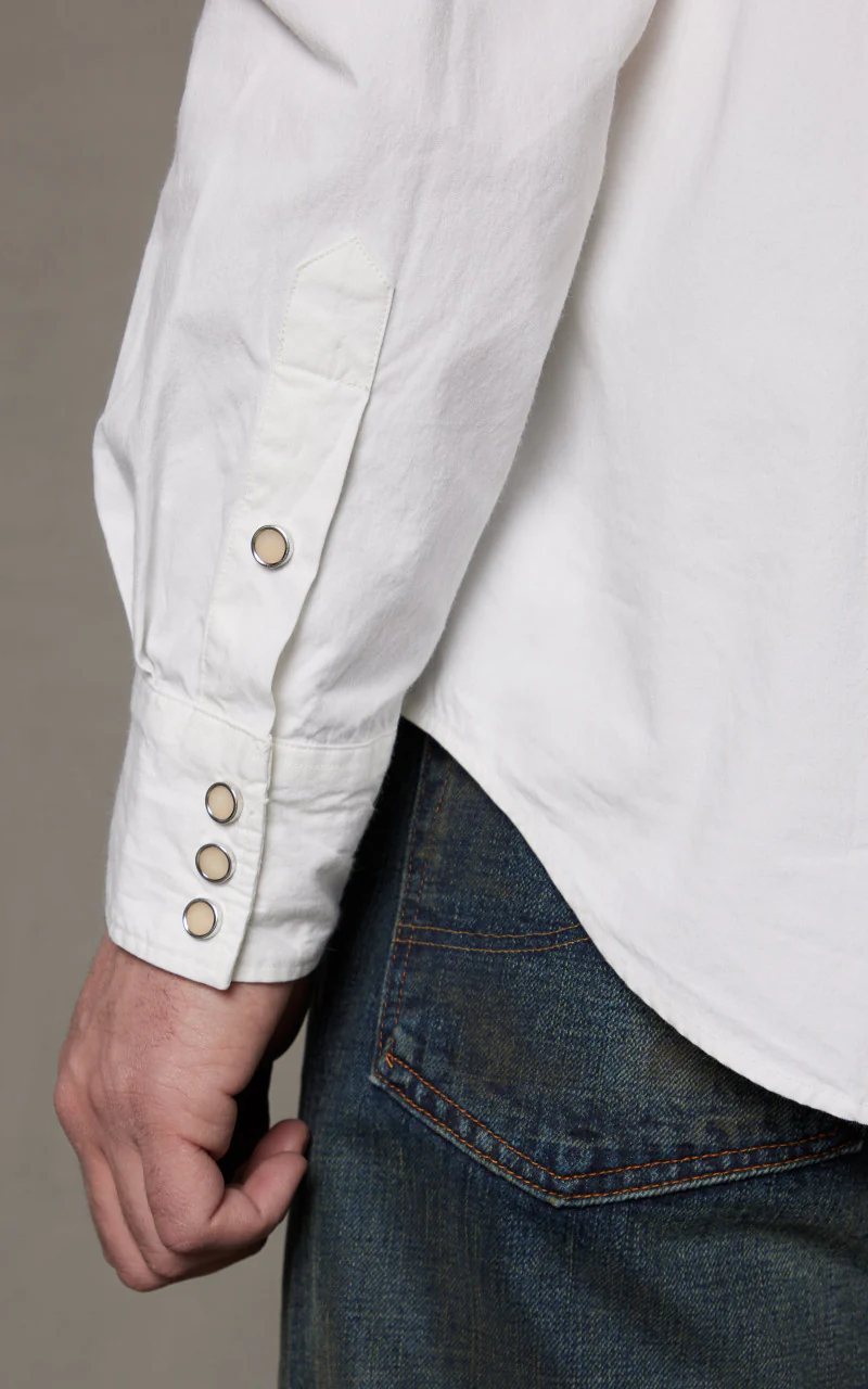 RRL Buffalo Western Shirt Poplin White - Image 8