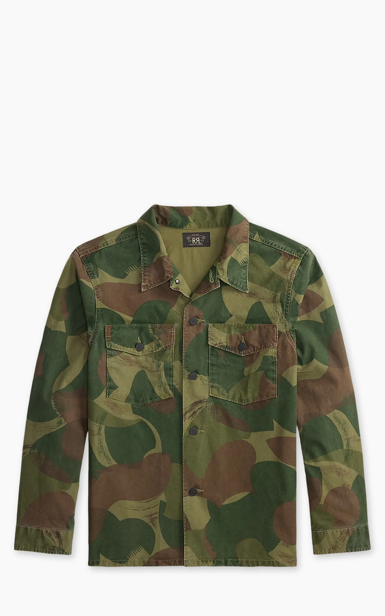 RRL Camo Poplin Overshirt Brush Stroke Camo