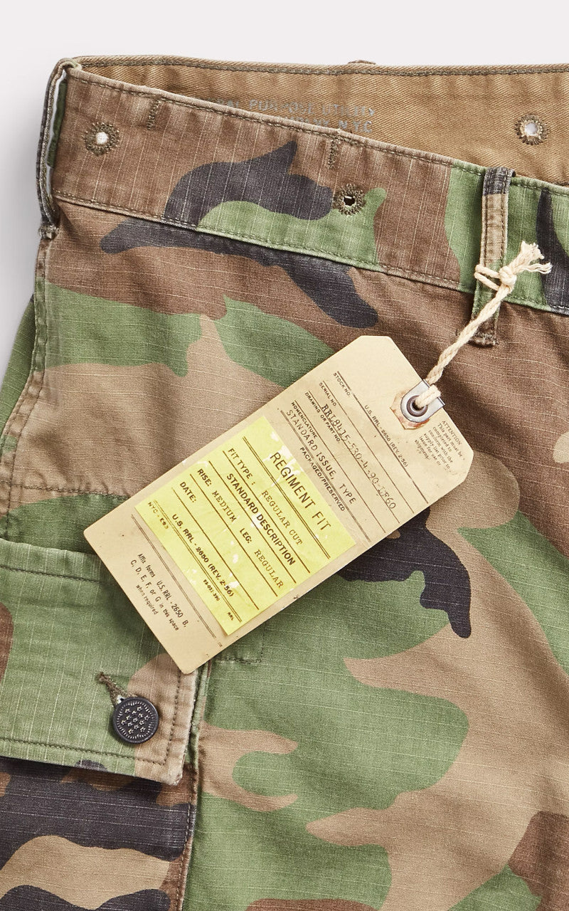 RRL Camo Ripstop Cargo Short Woodland Camo - Image 3