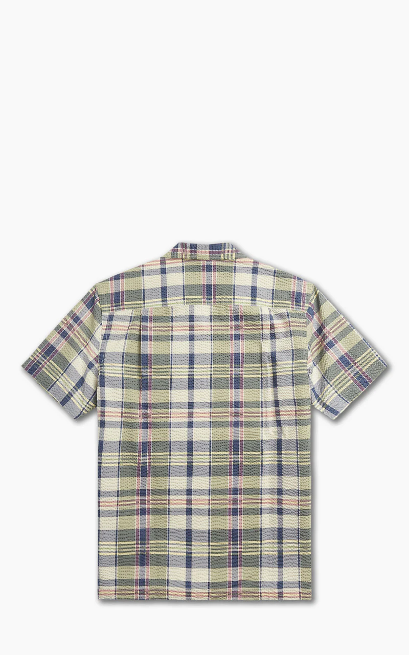 RRL Camp Shirt Madras-Print Seersucker Green/Cream/Muli - Image 3