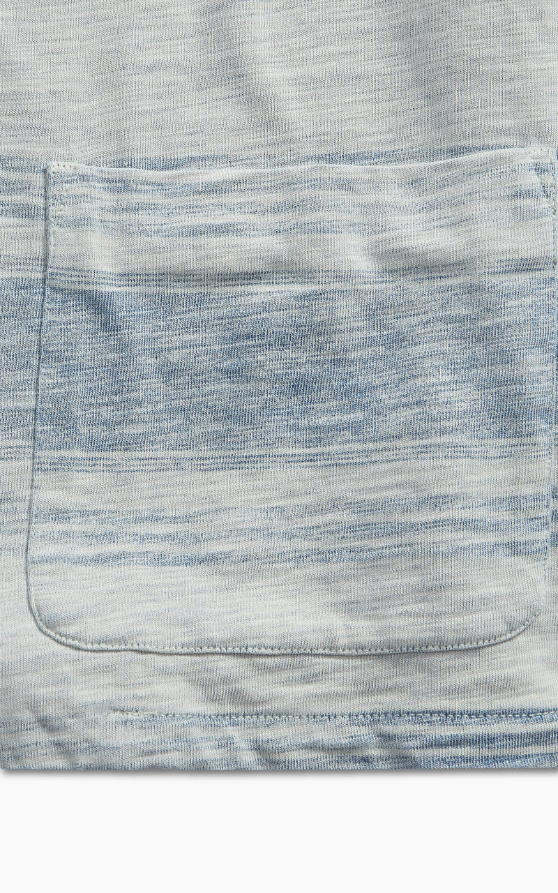 RRL Camp Shirt Striped Jersey Indigo - Image 7