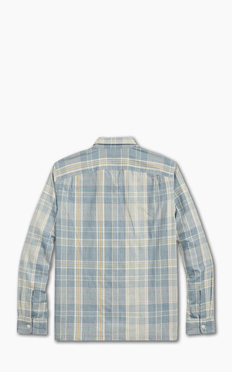 RRL Camp Shirt Towns Madras Light Blue - Image 3
