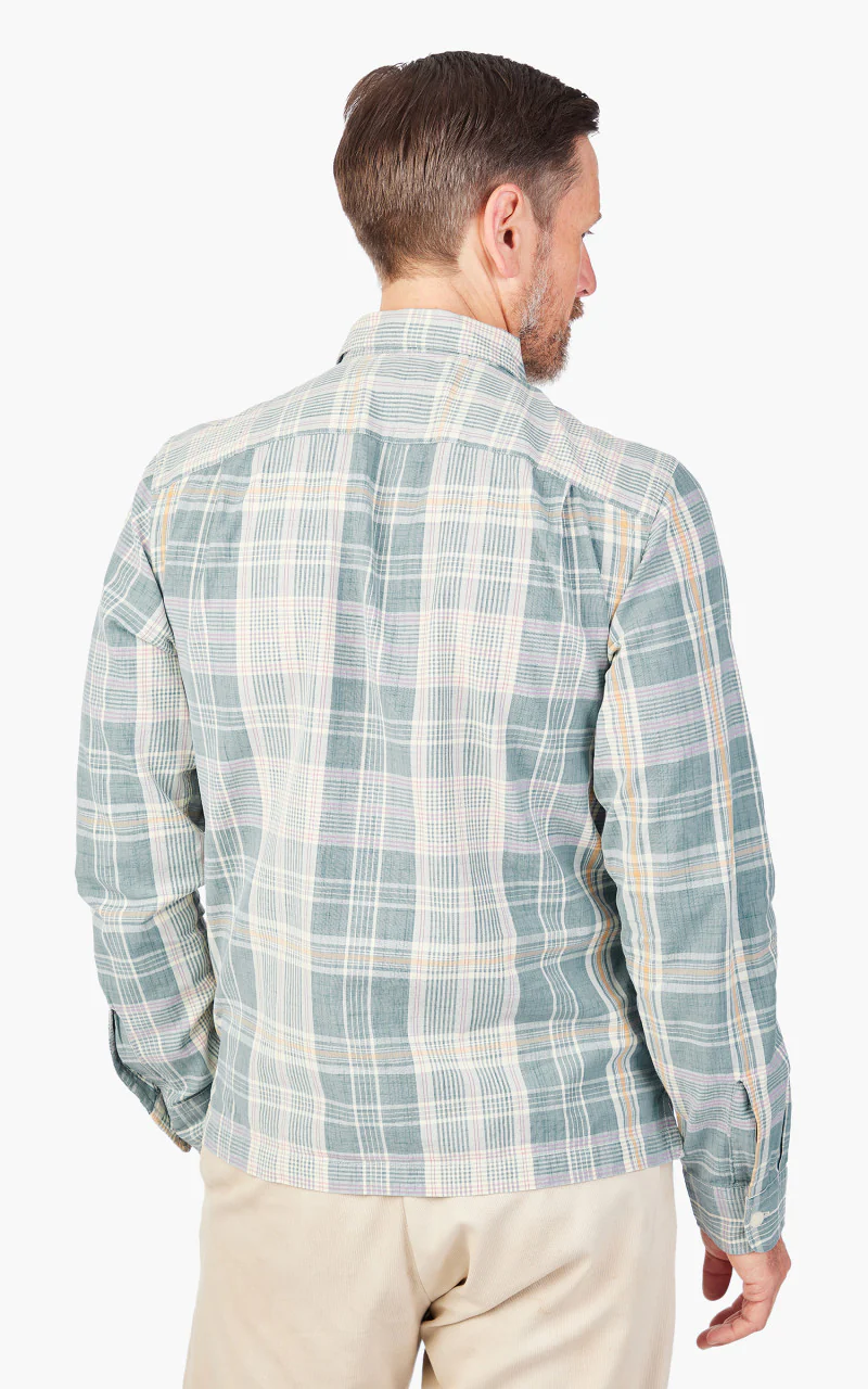 RRL Camp Shirt Towns Madras Light Blue - Image 8
