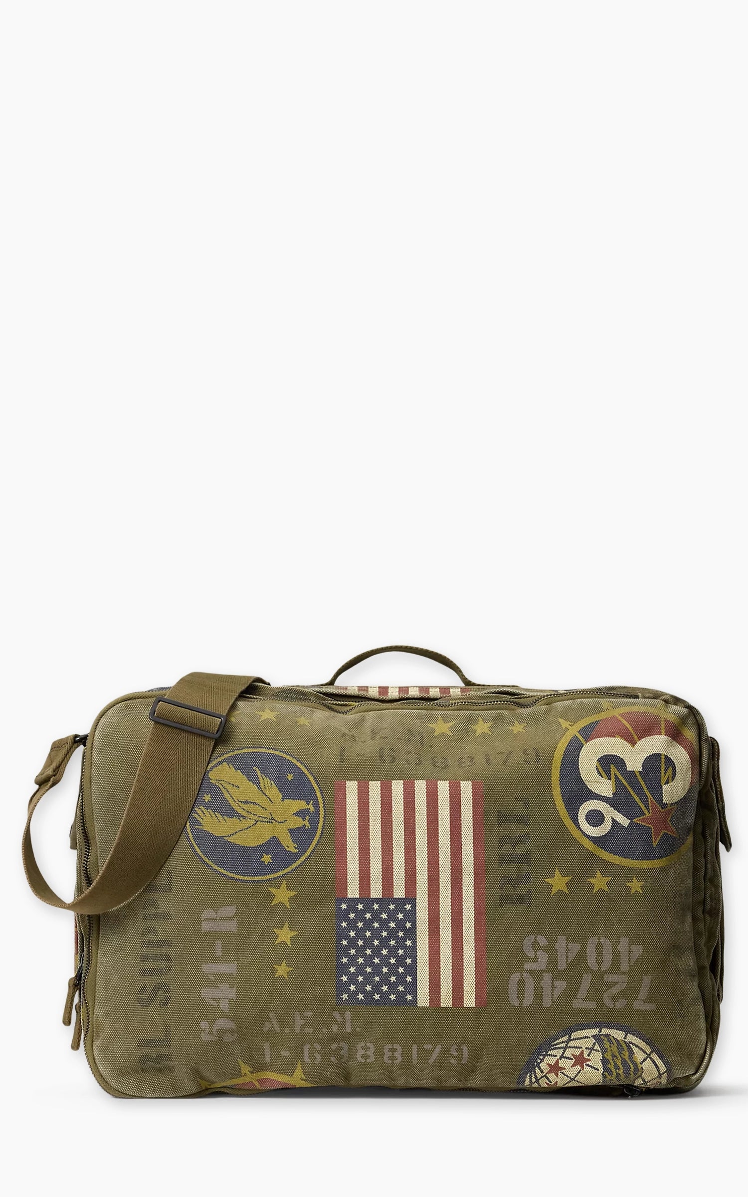 RRL Canvas Graphic Backpack Olive Drab/Multi - Image 5