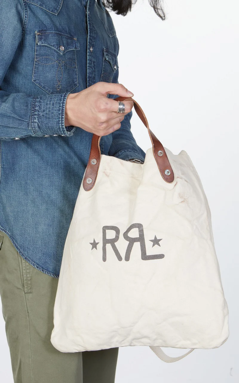 RRL Canvas Logo Market Tote Natural - Image 3