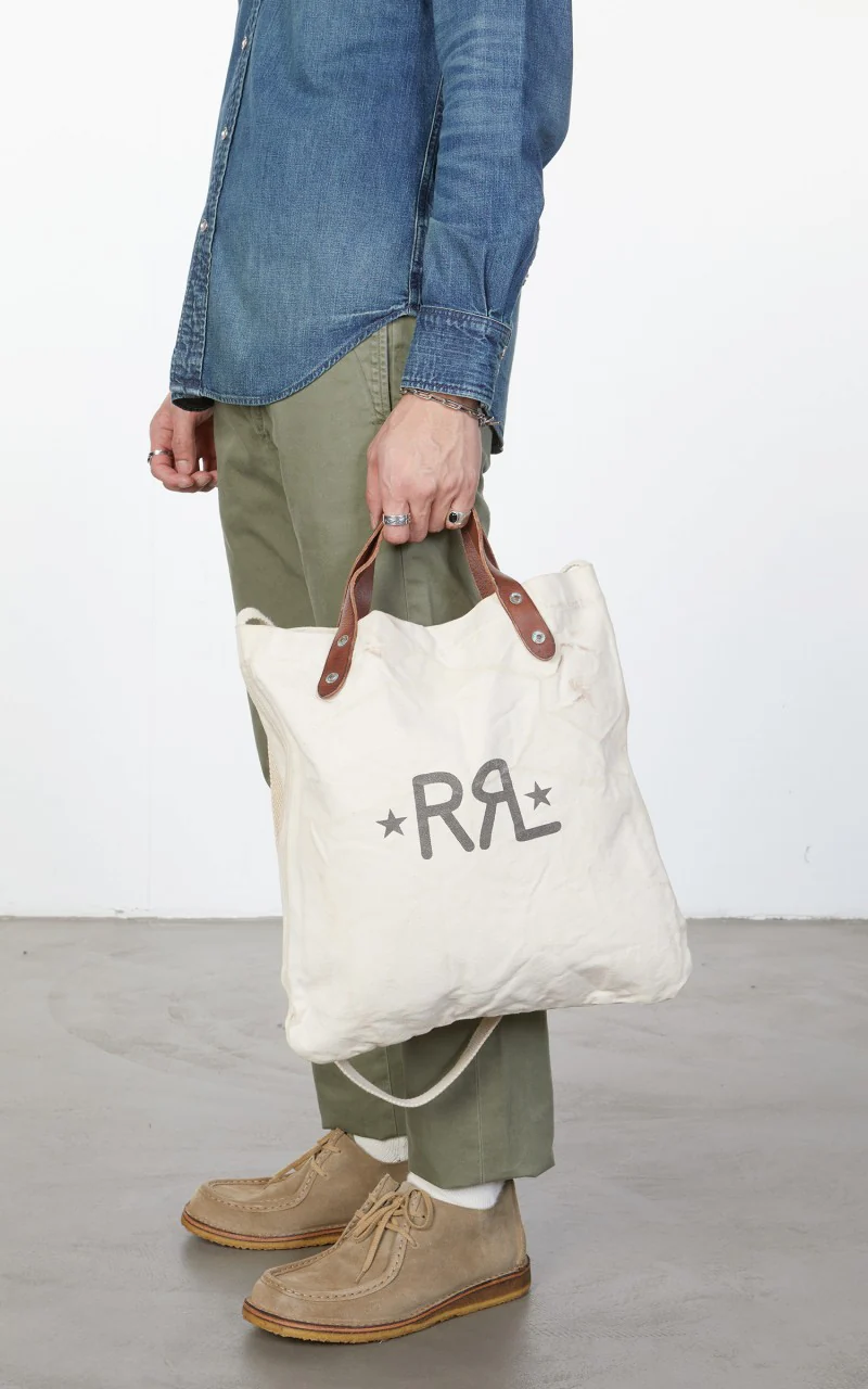 RRL Canvas Logo Market Tote Natural - Image 4
