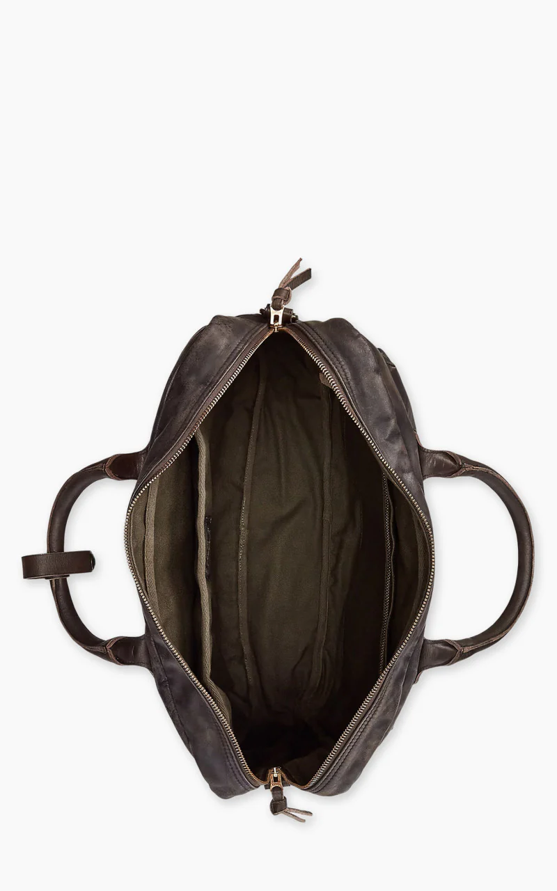 RRL Cargo Leather Briefcase Dark Brown - Image 3