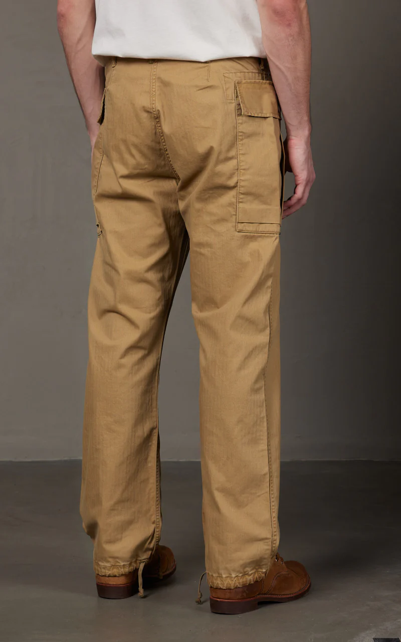 RRL Cargo Trouser Herringbone Twill Khaki - Image 8