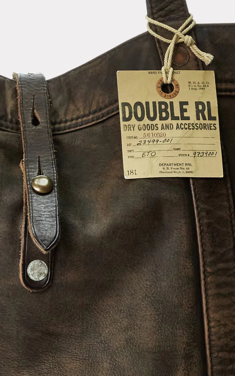 RRL Carter Tote Leather Bag Black Over Brown - Image 2