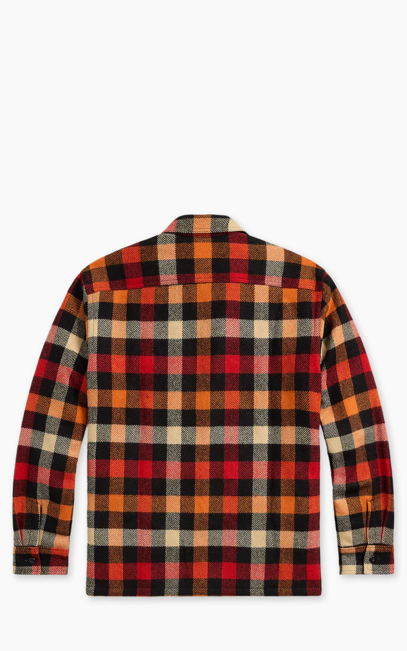 RRL Checked Wool Overshirt Red/Orange Multi - Image 2