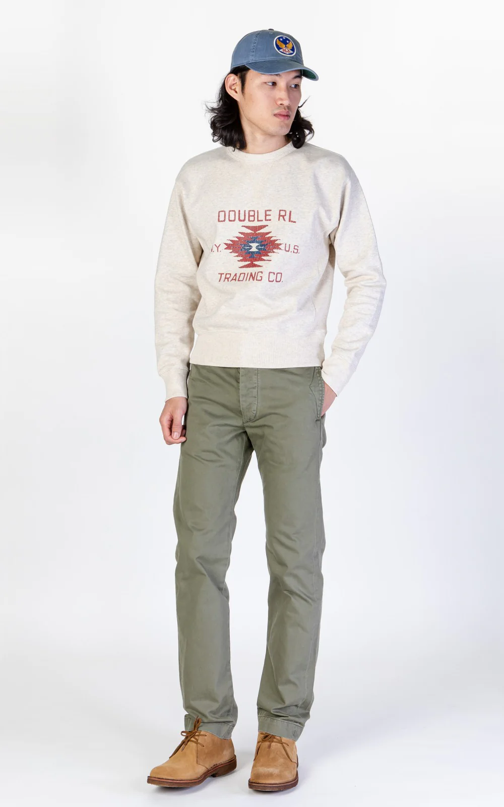 RRL Chino Officer's Trouser Olive - Image 3