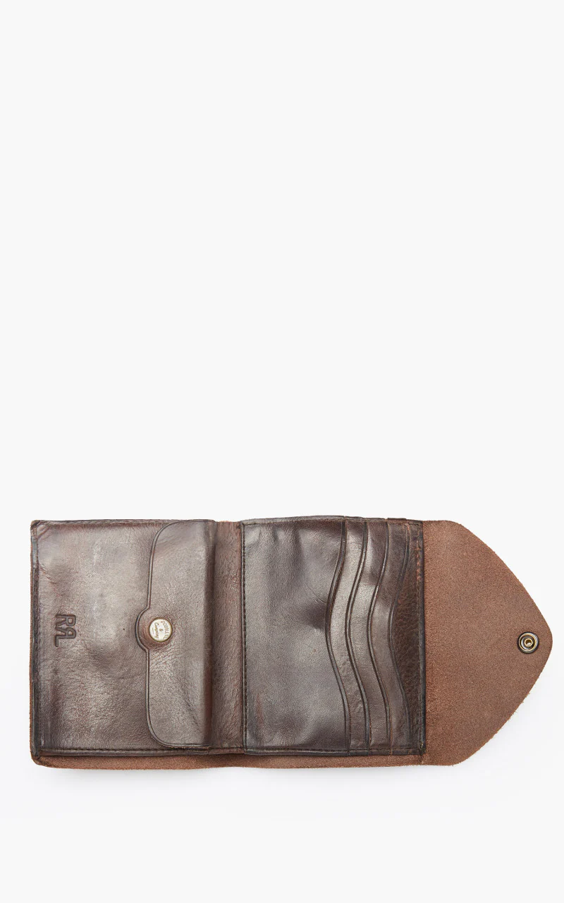 RRL Concha Envelope Wallet Dark Brown - Image 3