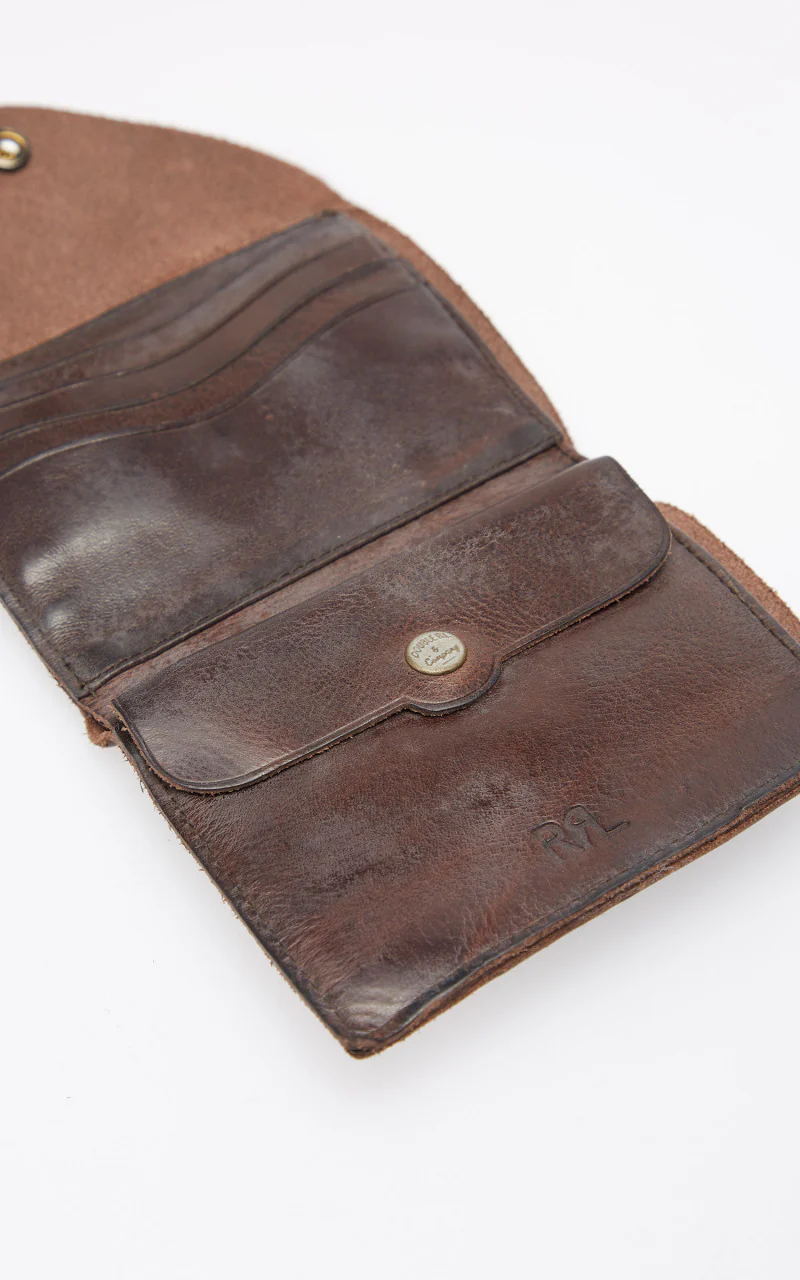 RRL Concha Envelope Wallet Dark Brown - Image 4