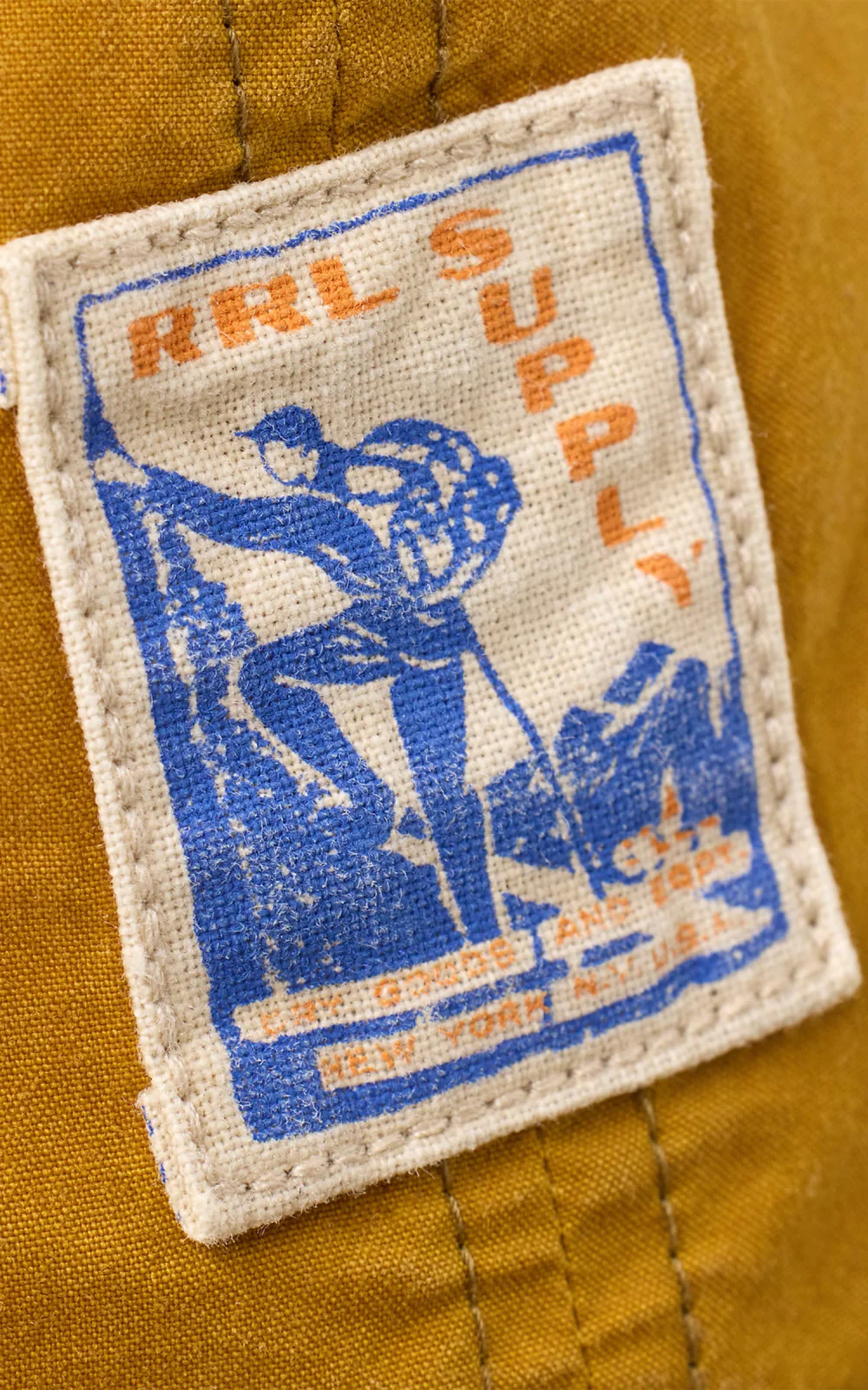 RRL Corduroy-Bill Oilcloth Ball Cap Mustard - Image 2