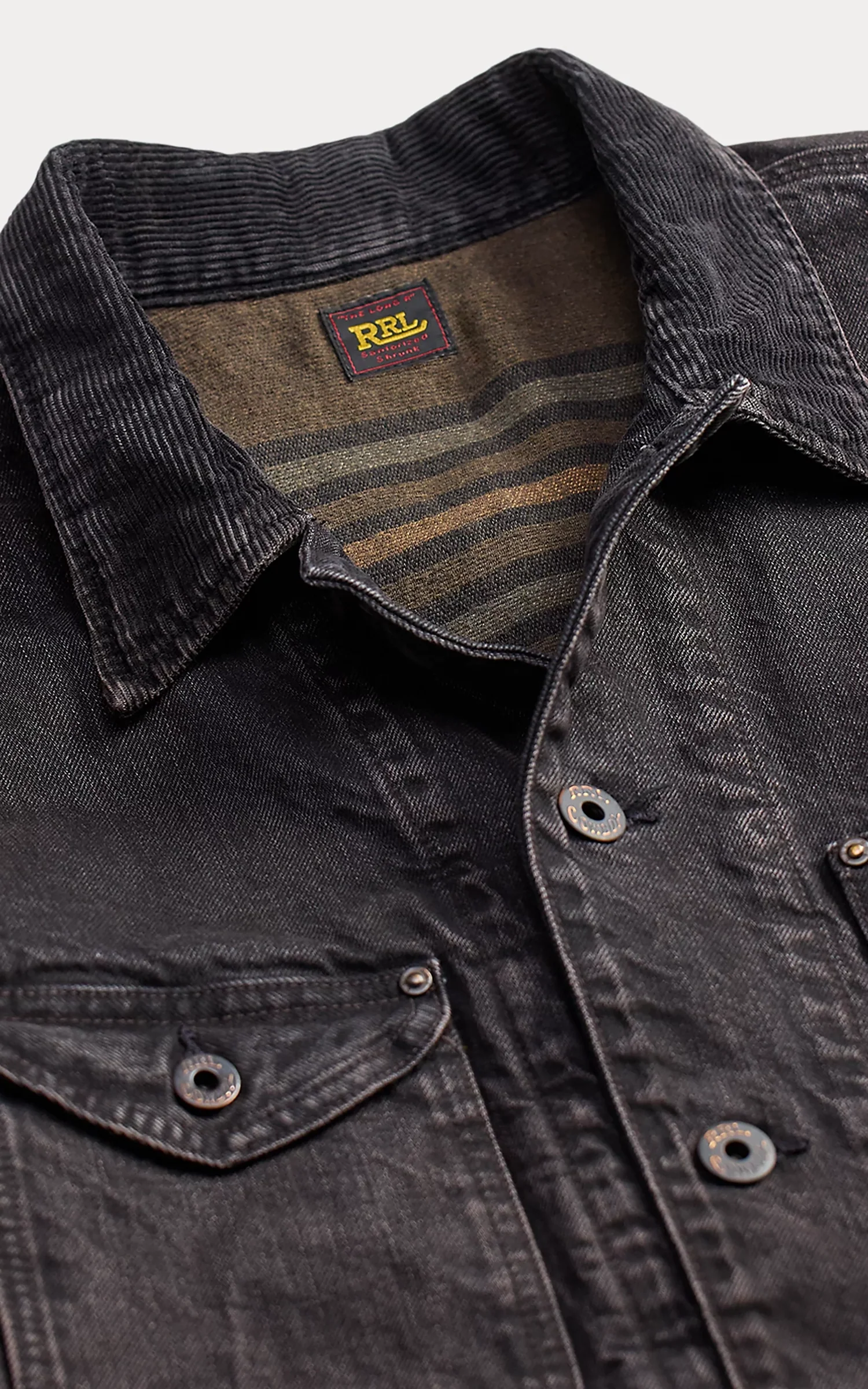 RRL Corduroy-Collar Denim Jacket Black - Image 5