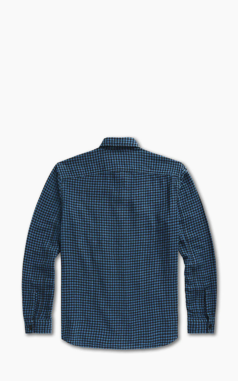 RRL Cotton-Linen Workshirt Indigo Blue/Sulphur Black - Image 2
