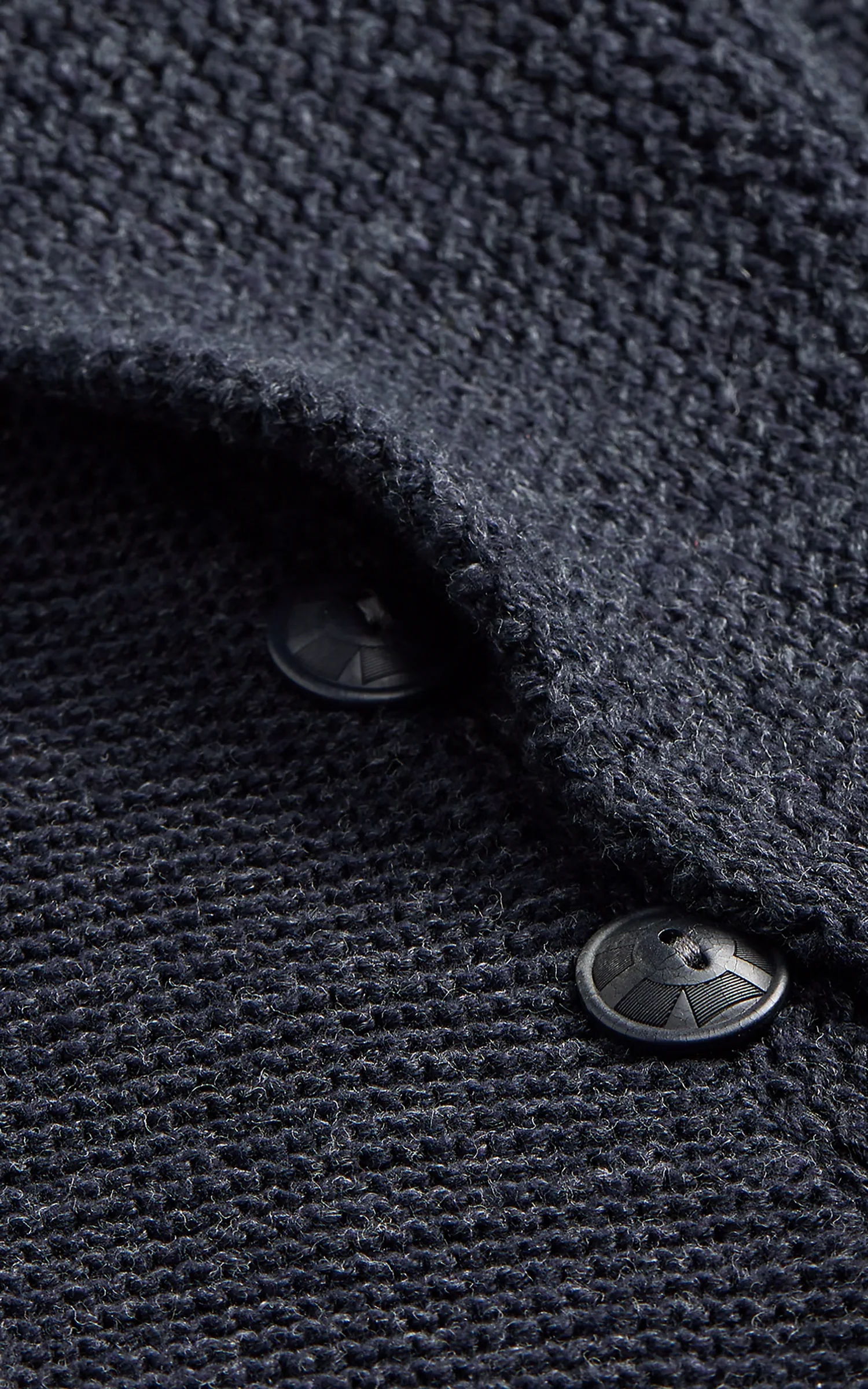 RRL Cotton Shawl-Collar Cardigan Dark Navy Heather - Image 3
