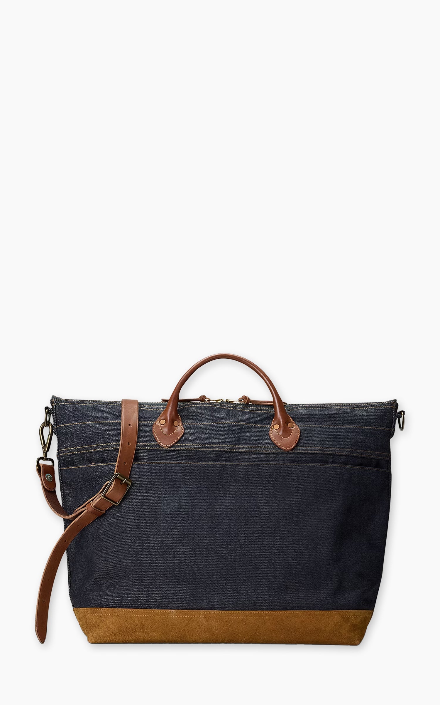 RRL Dayton Leather-Trim Denim Tote Indigo/Brown - Image 5
