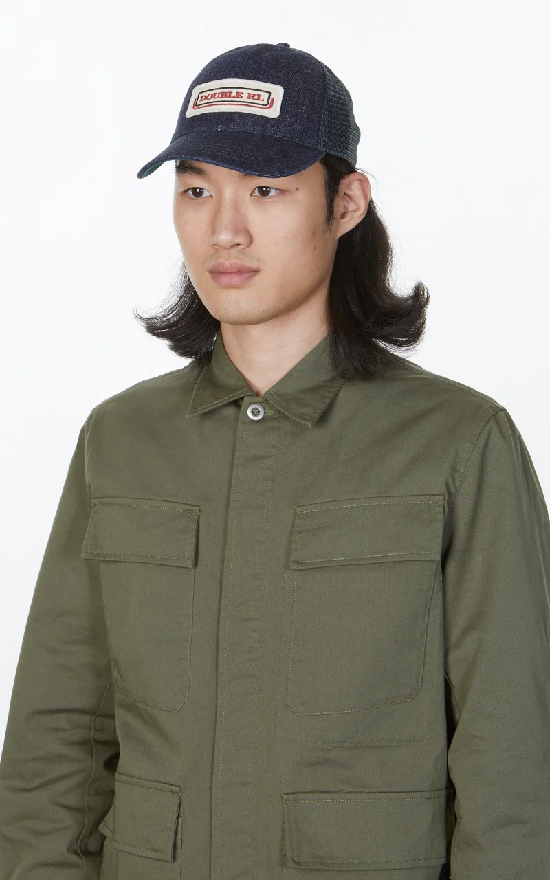 RRL Denim Mesh Trucker Cap Indigo - Image 3