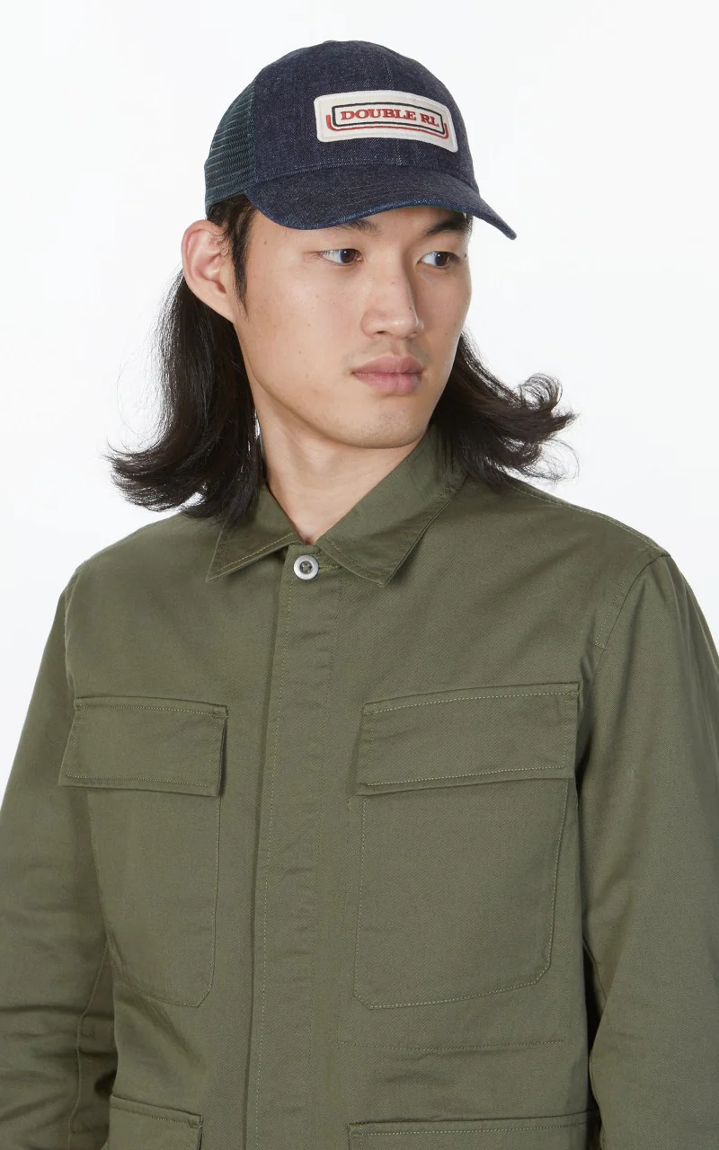 RRL Denim Mesh Trucker Cap Indigo - Image 4