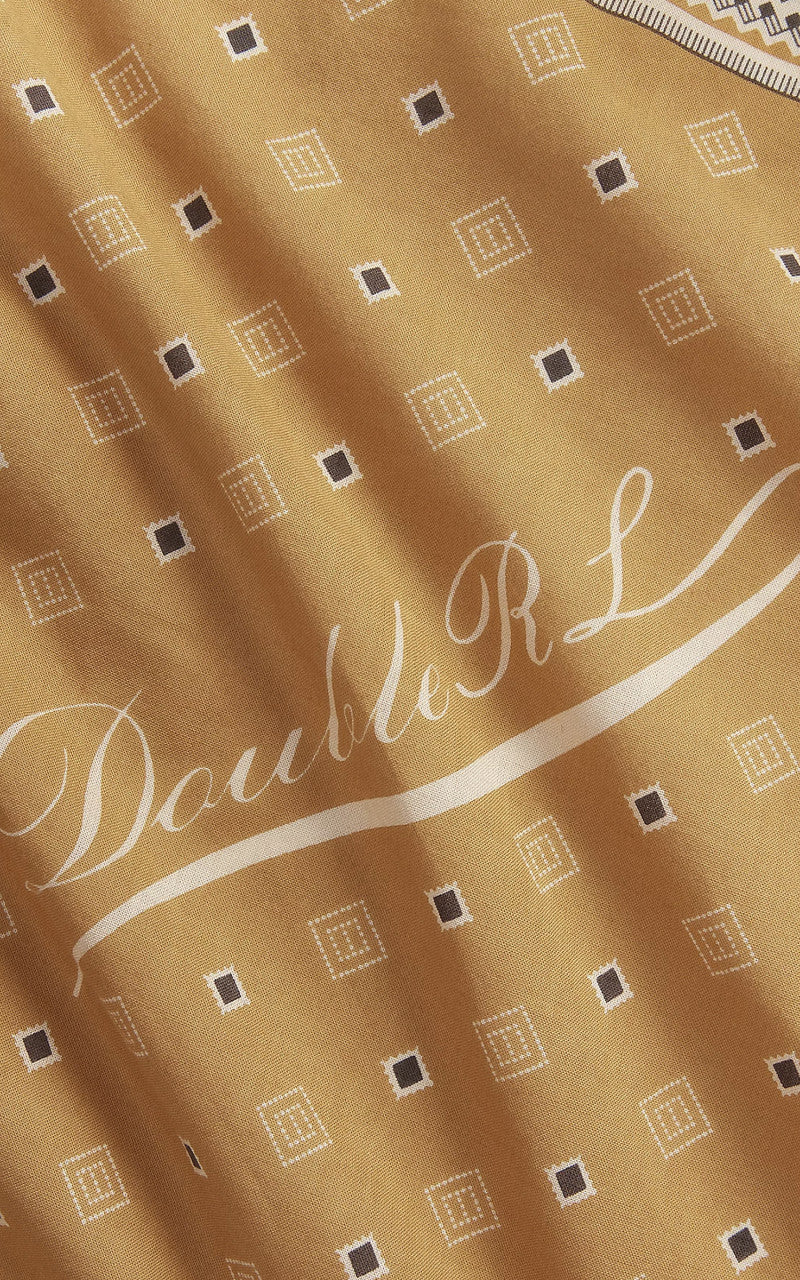 RRL Diamond Print Cotton Bandana Golden Tan/Cream/Brown - Image 3
