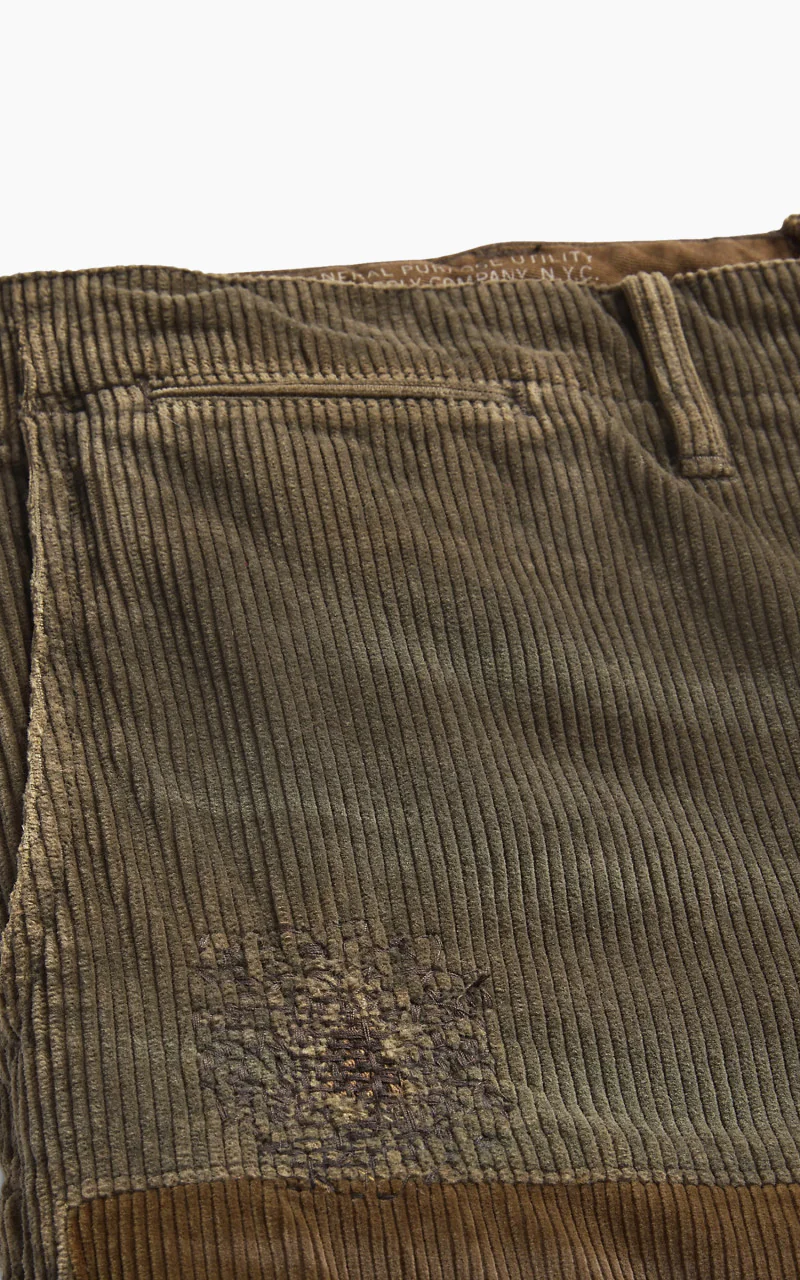 RRL Distressed Corduroy Field Pant Loden Repaired - Image 3