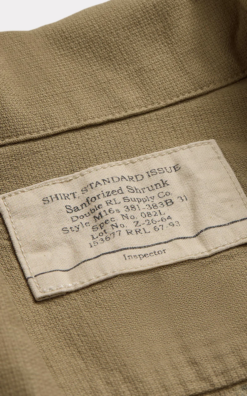 RRL Dobby Graphic Overshirt Dark Tan - Image 2
