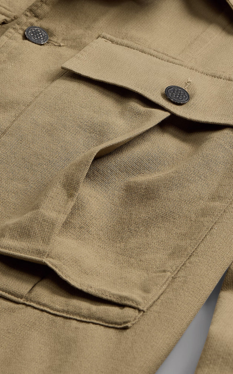 RRL Dobby Graphic Overshirt Dark Tan - Image 3