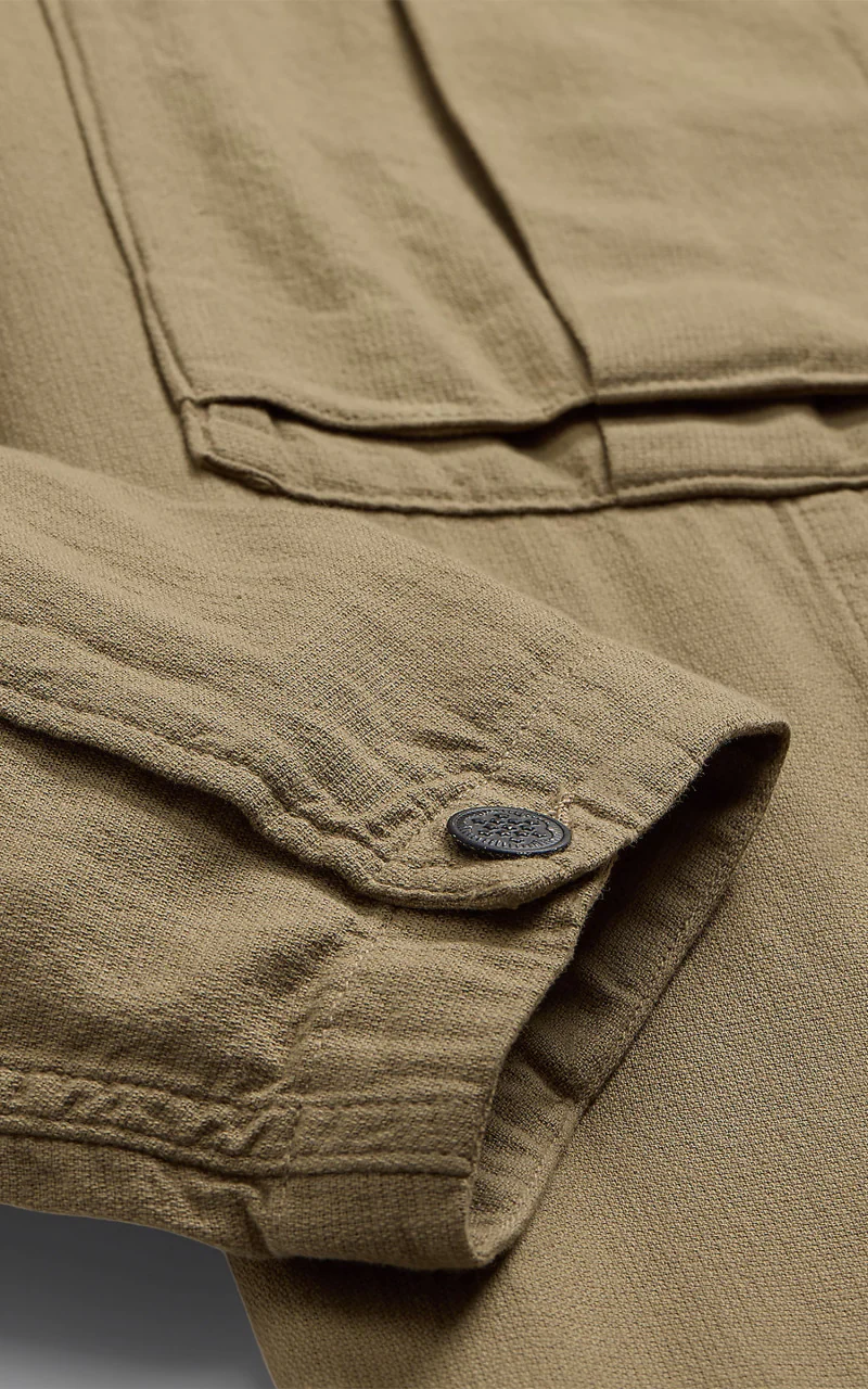 RRL Dobby Graphic Overshirt Dark Tan - Image 6