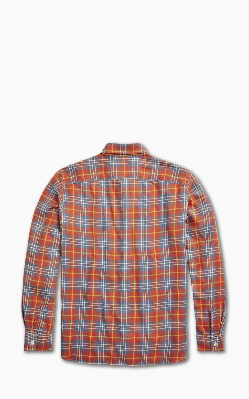 RRL Farrell Plaid Twill Workshirt Red/Blue - Image 3