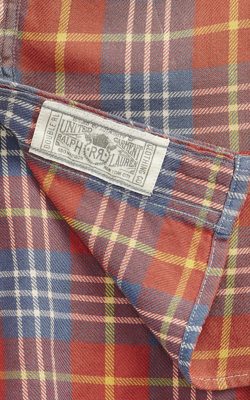 RRL Farrell Plaid Twill Workshirt Red/Blue - Image 5