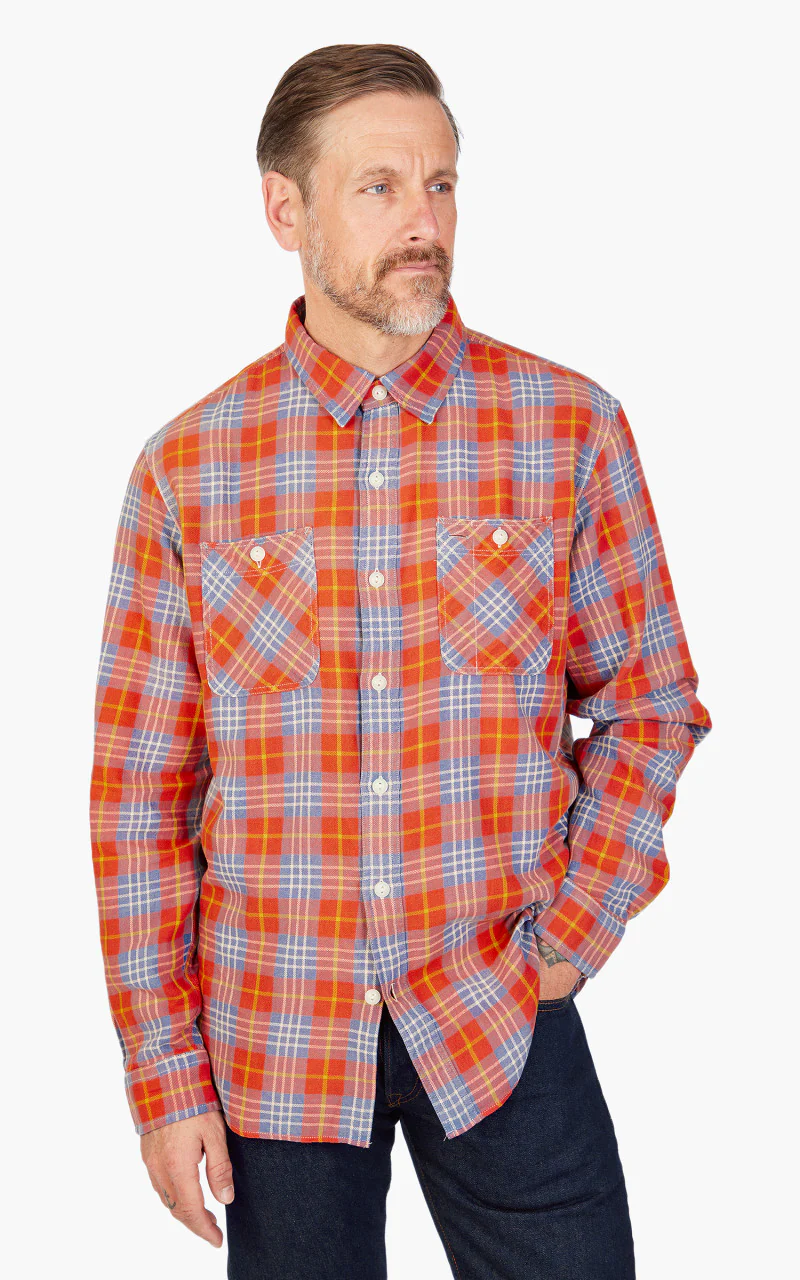 RRL Farrell Plaid Twill Workshirt Red/Blue - Image 7