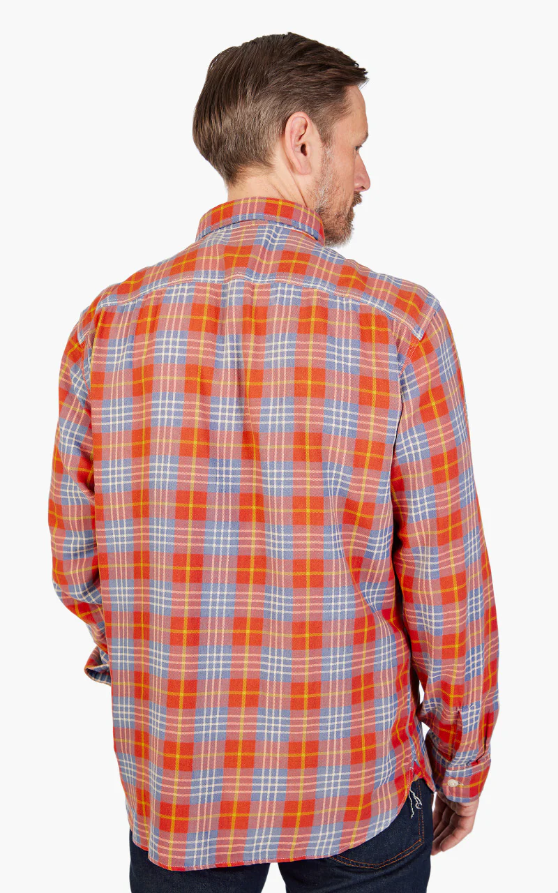 RRL Farrell Plaid Twill Workshirt Red/Blue - Image 9