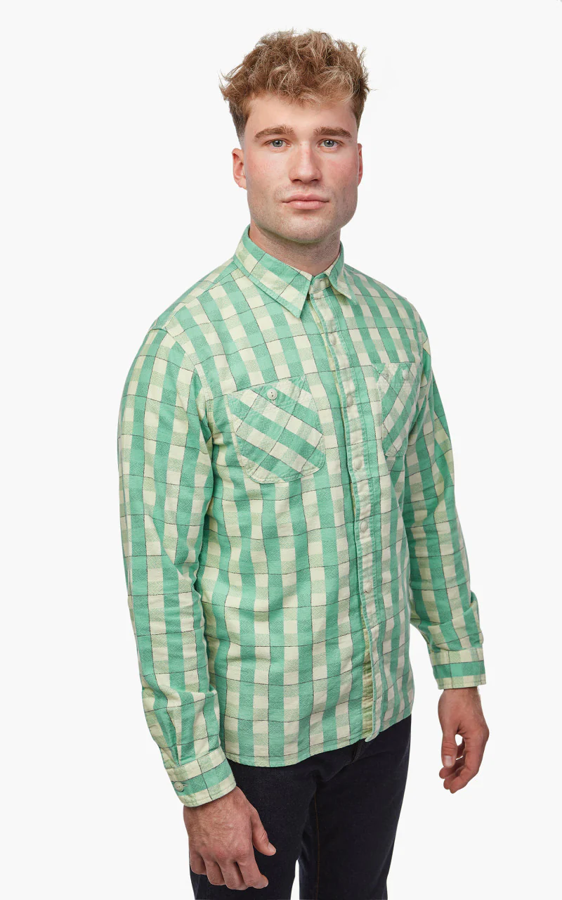 RRL Farrell Shirt Green/Cream - Image 4