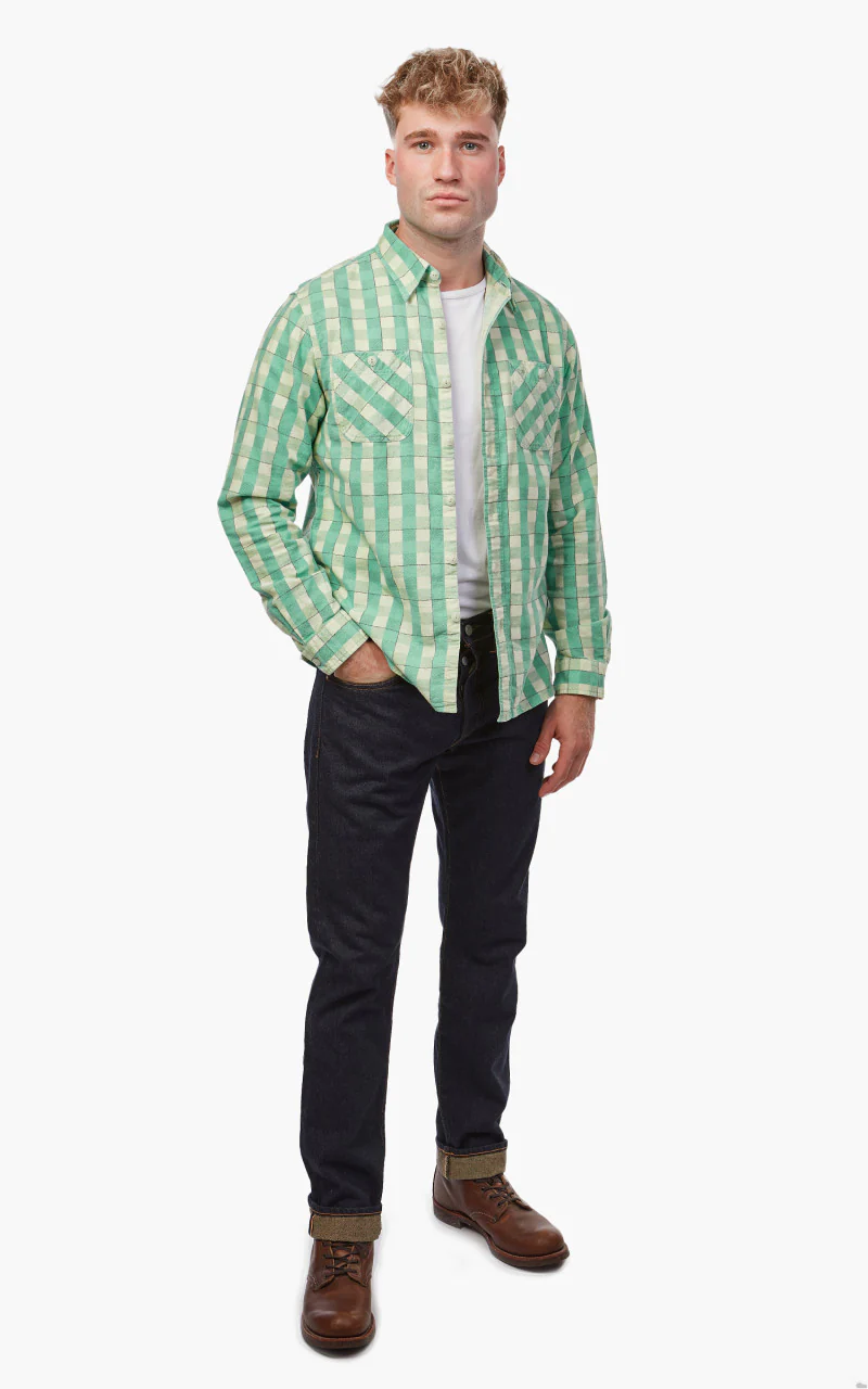 RRL Farrell Shirt Green/Cream - Image 7