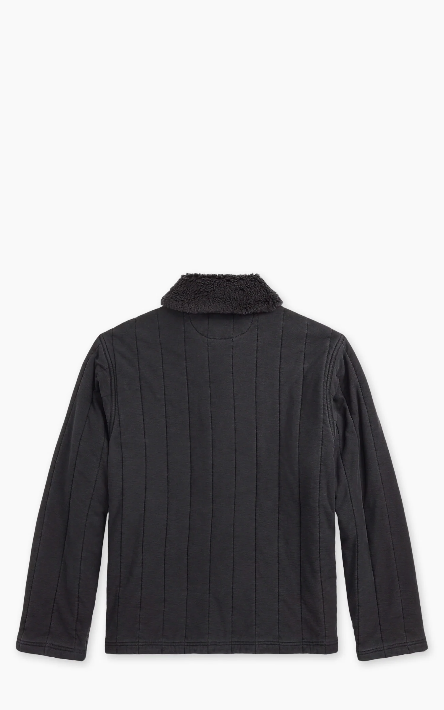 RRL Fleece-Collar Quilted Jersey Jacket Faded Black - Image 3