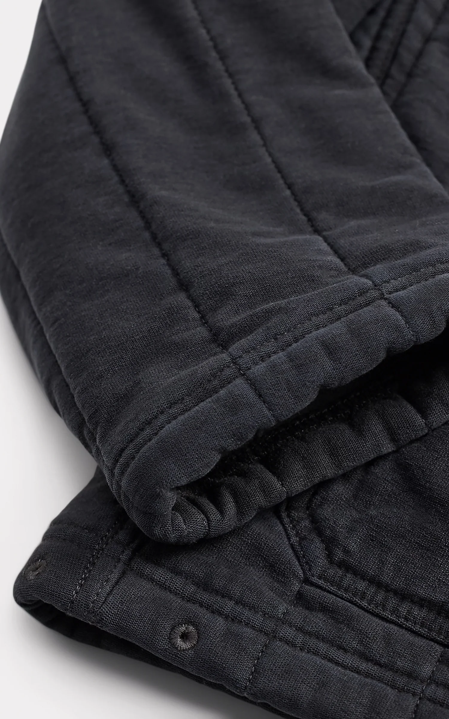 RRL Fleece-Collar Quilted Jersey Jacket Faded Black - Image 4