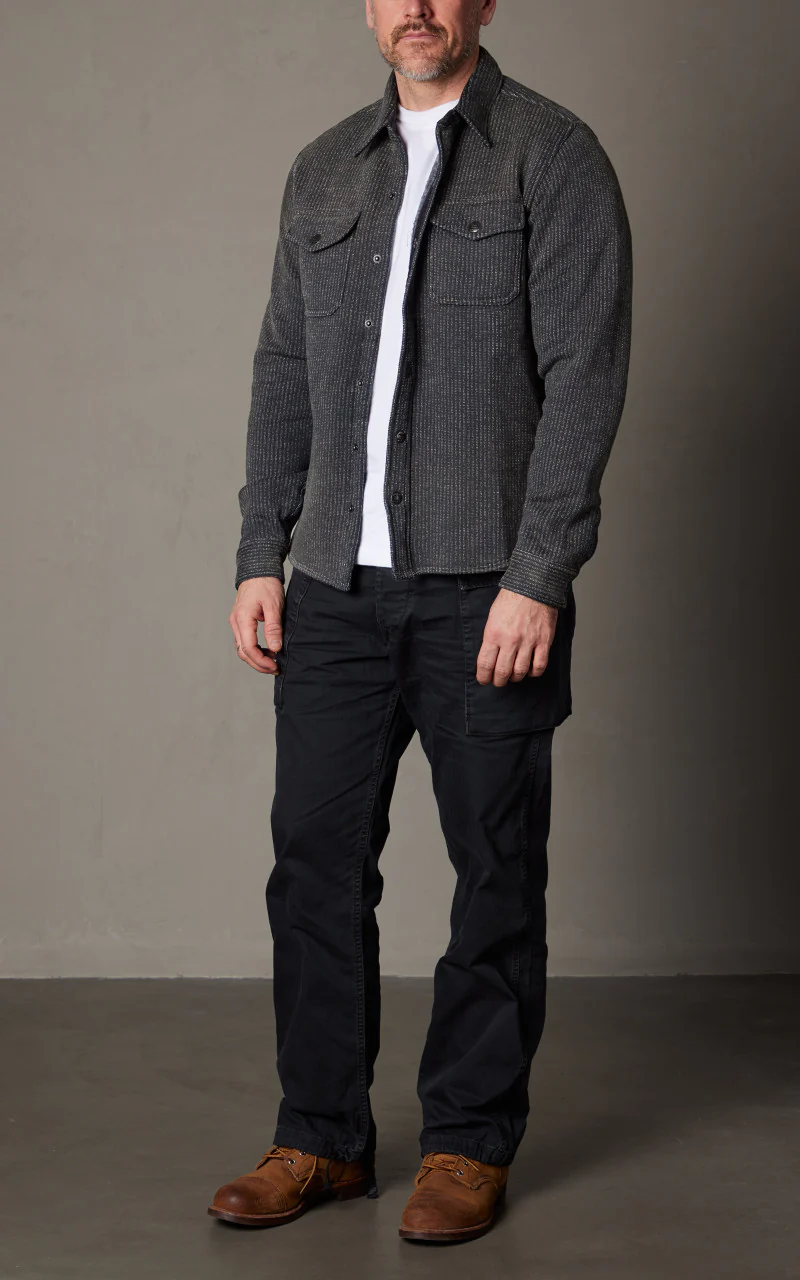 RRL Fleece Jacquard Workshirt Black/Multi - Image 2
