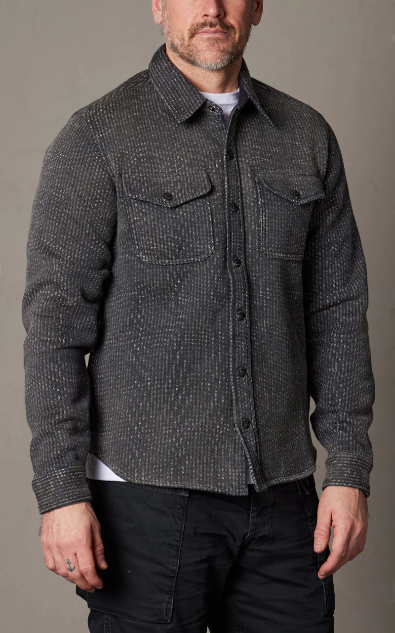 RRL Fleece Jacquard Workshirt Black/Multi - Image 4