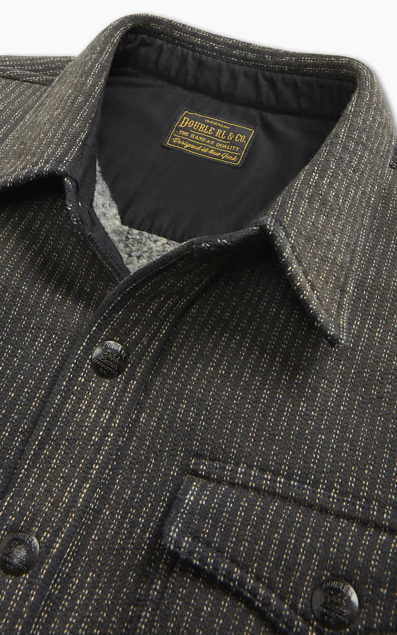RRL Fleece Jacquard Workshirt Black/Multi - Image 5